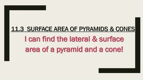 11.3: Surface Area of Pyramids and Cones