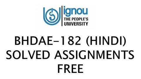 BHDAE-182 SOLVED ASSIGNMENT 2020-21 IN HINDI | ignou bhdae 182 solved assignment 2020-21 Hindi TOP