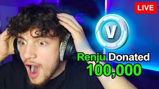 Donating 100000 Vbucks To Small Streamers