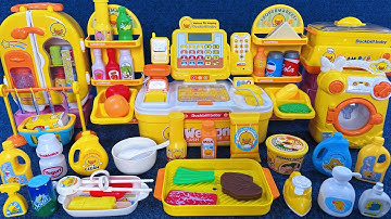 13 Minutes Satisfying with Unboxing Yellow Kitchen Toys and Cash Register Play Set Review | ASMR