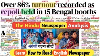 The Hindu Newspaper Analysis Today | English Reading Practice | Learning English with Newspaper