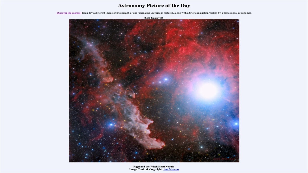 2022 January 24 - Rigel and the Witch Head Nebula - YouTube
