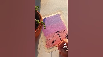 Vẽ bầu trời hoàng hôn | tranh màu nước