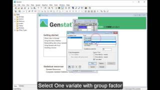t-test in Genstat 18th edition