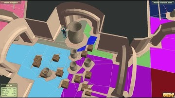 Ogre recast/detour demo: Dynamic path replanning with obstacles