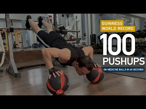 Guinness World Record Broken! Watch as This Athlete Crushes 100 Push-ups on Medicine Balls in 1 min