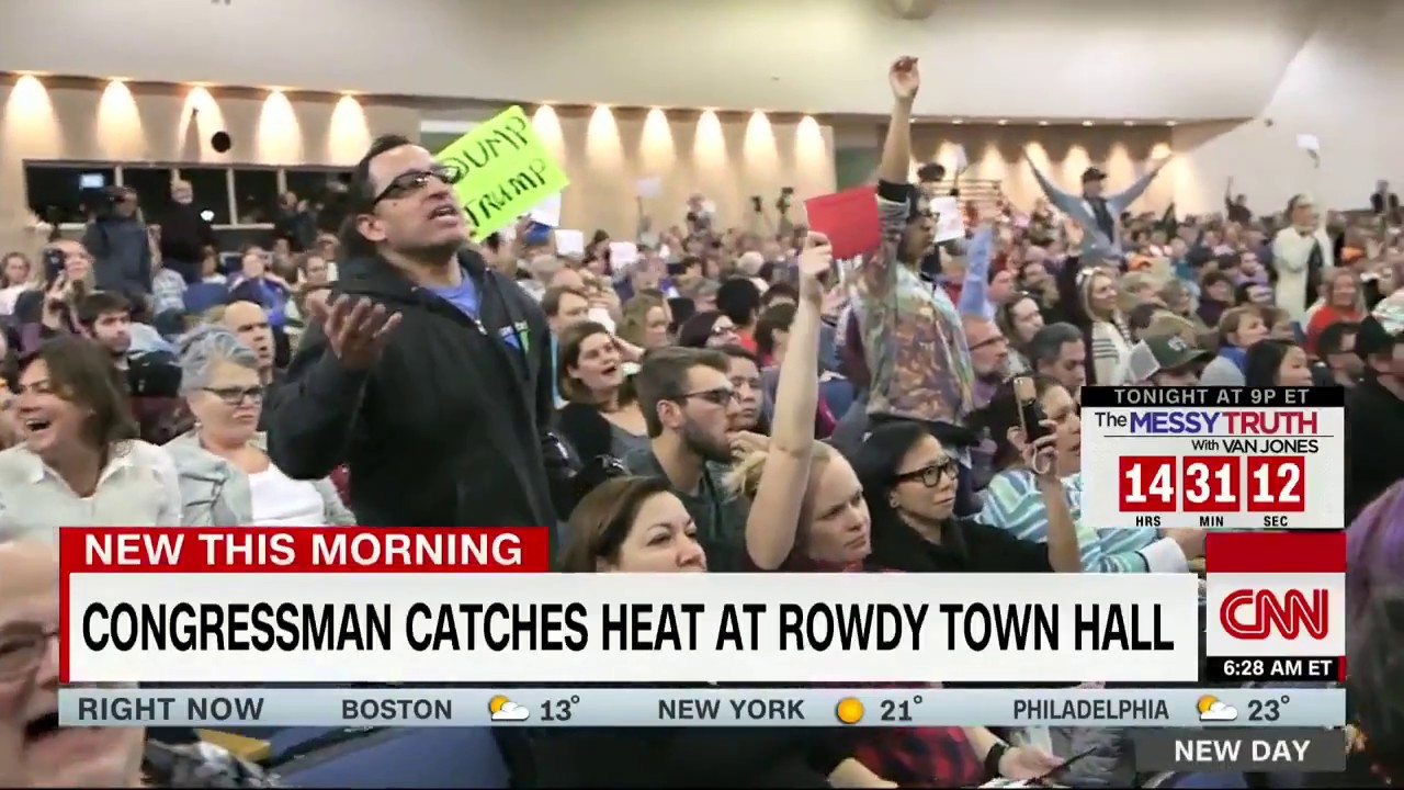 GOP Rep Jason Chaffetz faces a crowd of angry voters at Utah town hall