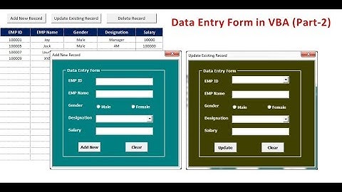 Data Entry Form In VBA (PART-2)