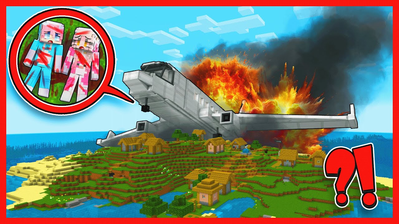ATUN & MOMON KECELAKAAN PESAWAT DAN TERDAMPAR DI PULAU MONSTER !! Feat @MOMON Minecraft