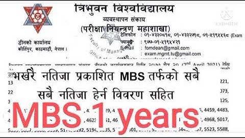 TU MBS First Semester Result TU published MBS first Semester result. MBS semester first result 2078