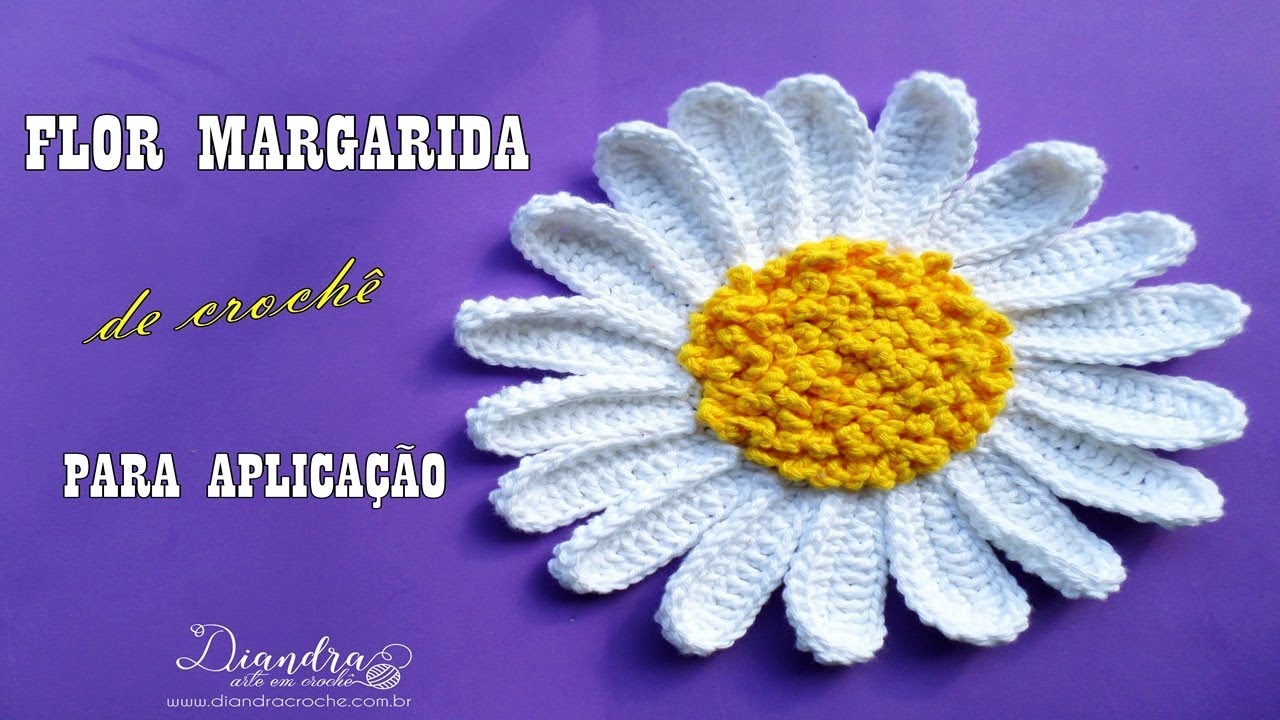 Flor de Crochê - Margarida para Aplicação