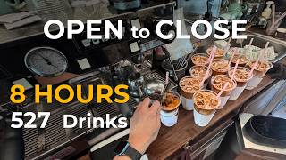 Information Cozy 8-Hour Korean Cafe POV Compilation ☕️ Open to Close Barista (527 Drinks) | Satisfying ASMR Update