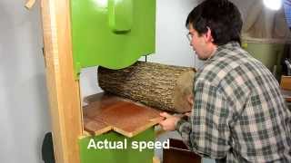 Videos relating to this one: The physics of bandsaw resawing: https://www.youtube.com/watch?v=fK9m5PadmiI Cutting up a log on 