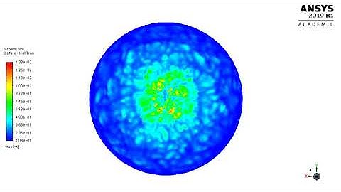CFD LES Heat transfer co-efficient of a swirling impinging jet