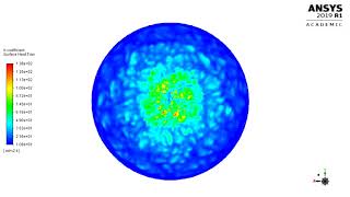 CFD LES Heat transfer co-efficient of a swirling impinging jet