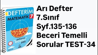 7.Sinif Ari Defteri̇m S.135-136 Beceri̇ Temelli̇ Sorular Test-34