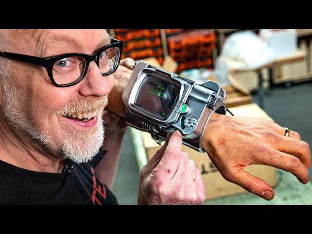 Adam Savage Goes Hands-On with Pip-Boy Prop from Fallout TV Show! class=