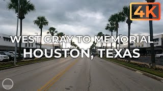 West Gray to Memorial Drive in Houston, Texas an UltraHD 4K Real Time Driving Tour.