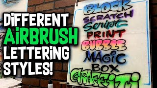 Different Airbrush Lettering Styles! StepByStep