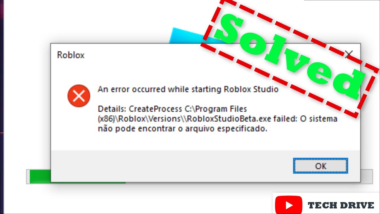 Fix An error occured while starting Roblox Studio. Failed to create key for  RoloxStudioLaucherB.exe 