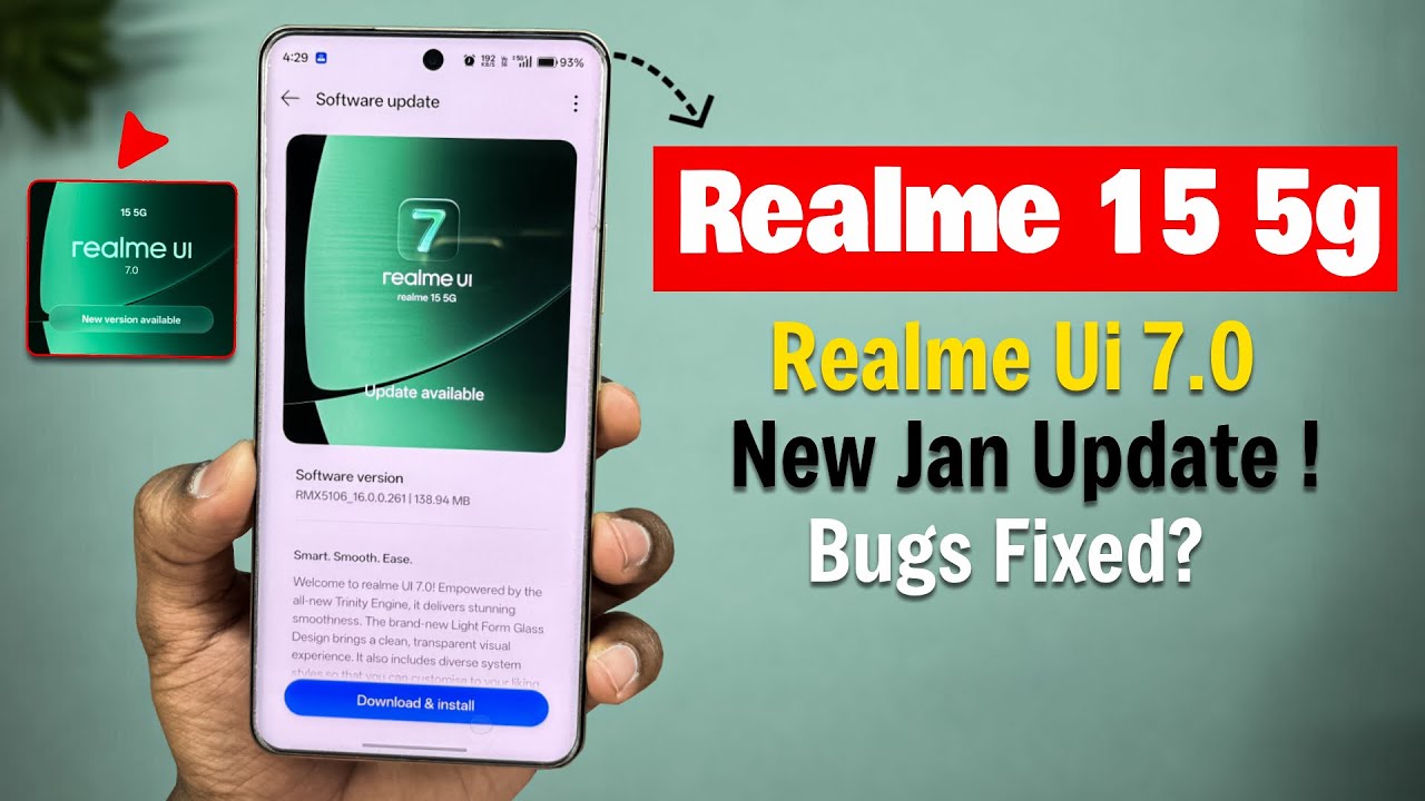 Realme 15 5G Realme Ui 7.0 (Jan Update V-16.0.0.261) Screen & Miss Touch Problem Fixed? 