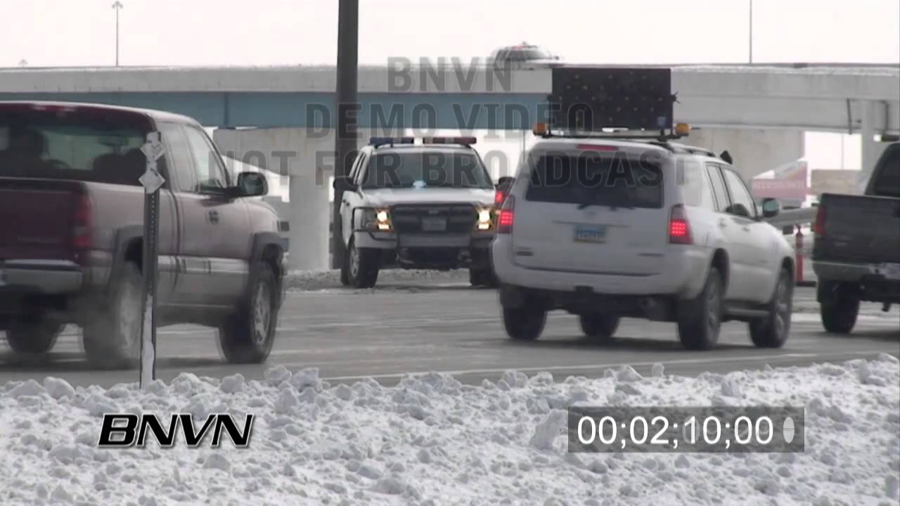 3/27/2009 Fargo, ND Interstate 94 Closed Part 02 stock video