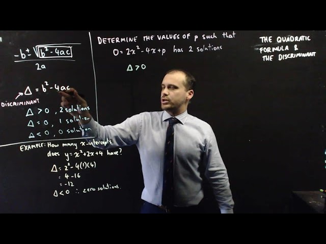 The quadratic formula and the discriminant