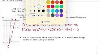 MTH 161 Exam 1 Practice Problem #1