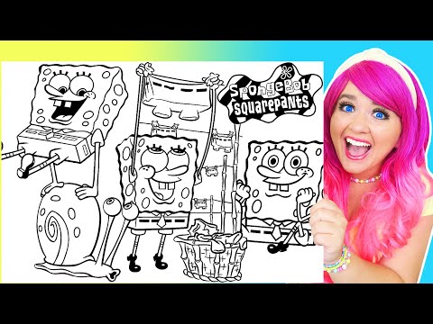 Coloring SpongeBob SquarePants & Gary Coloring Pages | Markers & Crayons