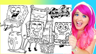 Coloring Spongebob Squarepants & Gary Coloring Pages Markers & Crayons