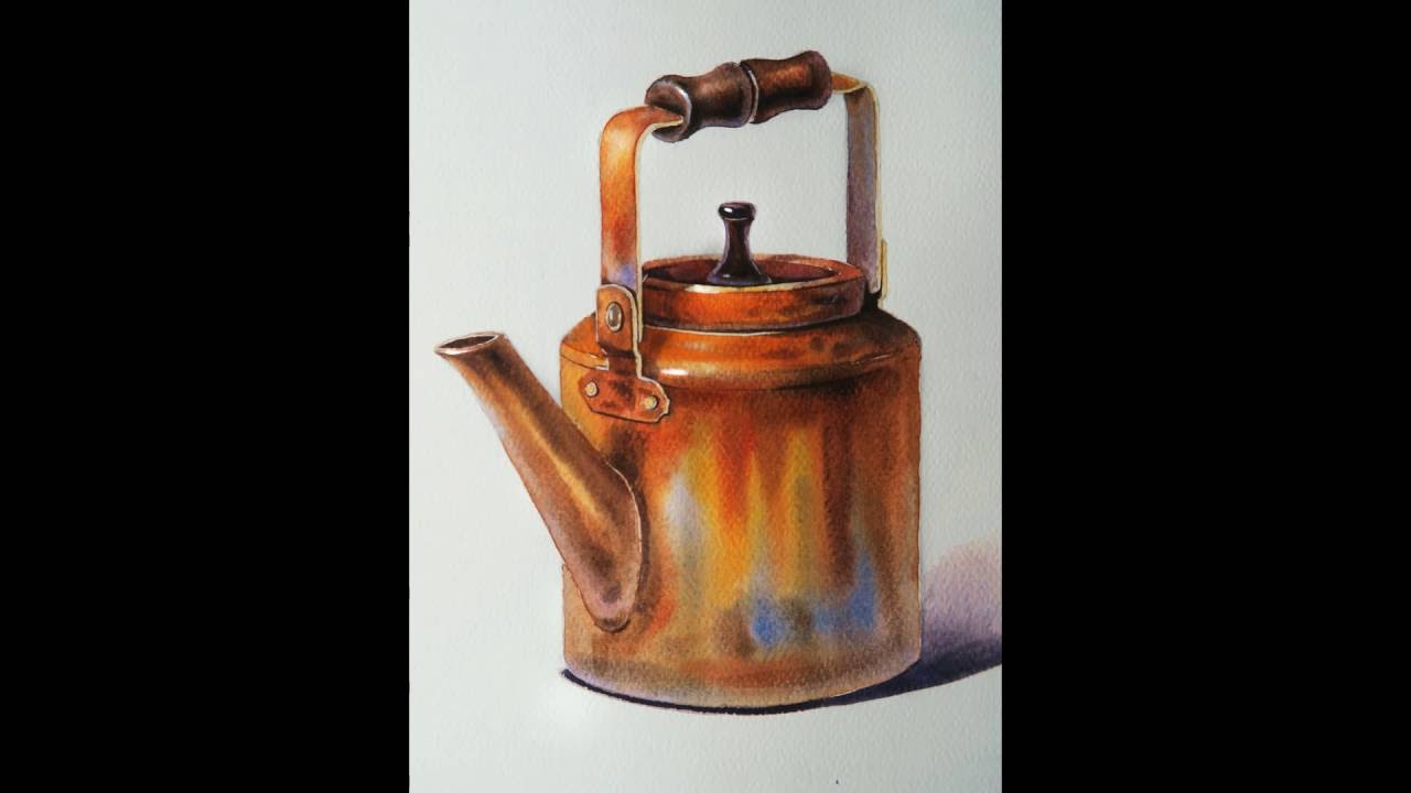 Foundation Course in Watercolor Painting 14 Copper Pot 基礎水彩示範 銅壺