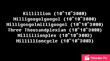 Ultimate Numbers List (Part 2: Googolplex to Googolplexian)