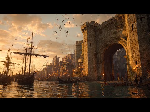 Medieval Fantasy Seaport At Sunset Relaxing Medieval Music For Stress Relief Medieval Fantasy Seaport At Sunset Relaxing Medieval Music For Stress Relief