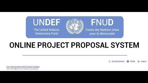 UNDEF Proposal Portal: How to login and create a new project proposal