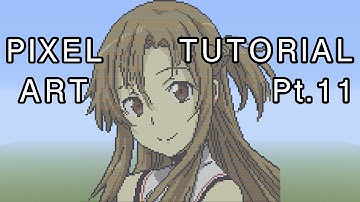 Minecraft Pixel Art Tutorial - Asuna (Sword Art Online) Part 11