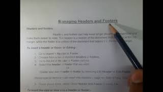 Word processing (intermediate) •| Lecture 6|• (Managing header and footer) Class 10 IT BASICS