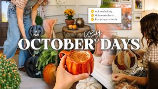 COZY AUTUMN DAYS 🍂 | Decorating For Halloween, Apple Muffins Recipe & Pumpkin Patchwork Shirt DIY