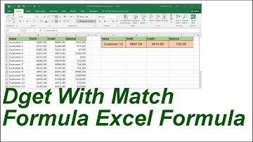 Dget With Match formula excel Formula