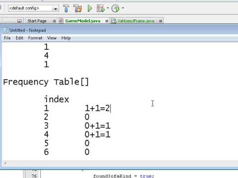 Java 2 - 13.0 Yahtzee: Three of A Kind and Building a Frequency Table ...