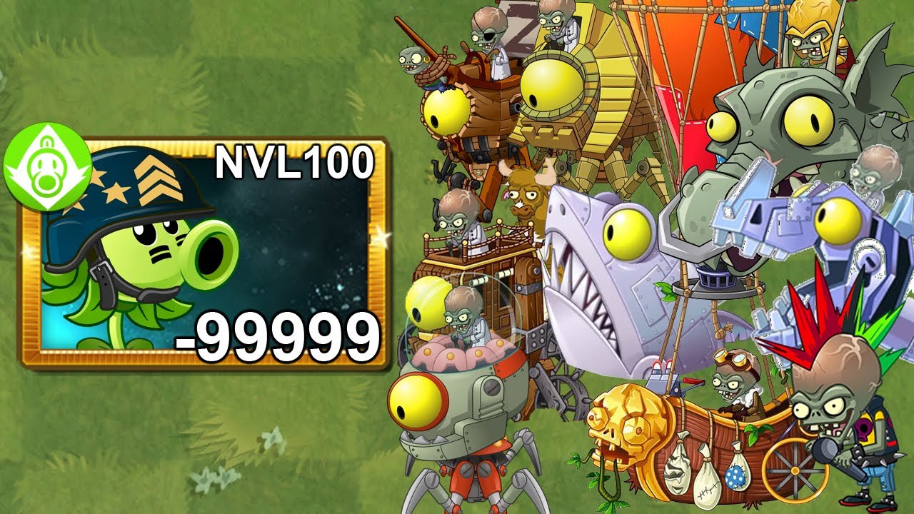 Super Mega Gatling Pea Level 100 Vs All Zombots - Plants Vs Zombies 2 ...