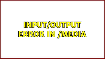 Ubuntu: Input/Output Error in /media