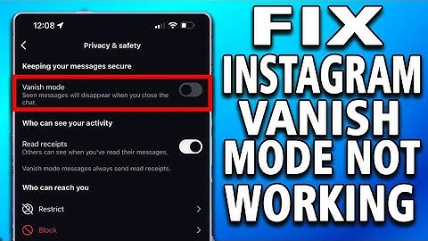 How To Fix Instagram Vanish Mode Not Working (full guide)