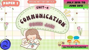 COMMUNICATION 🔥| NET SET JRF | Solved PYQ 2018-2012 (Part 2) #assistantprofessor #pyq  #ntaugcnetjrf