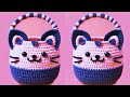 SUPER BEAUTIFUL CROCHET DESIGN CAT SHAPE BASKET MAKING VIDEO Crochet Basket 