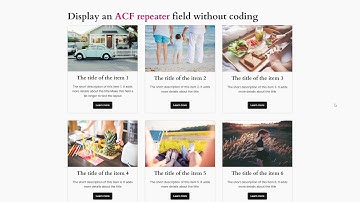 How to display ACF Repeater fields as a list, grid, carousel in Gutenberg without coding - MFB Pro