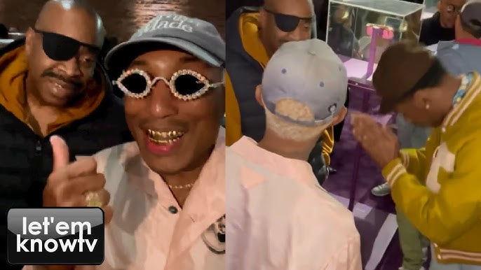 How to get Pharrell Williams' effortlessly cool Paris Fashion Week look,  from his custom-made Tiffany & Co. gold glasses ringed with diamonds, to  Kenzo parka and embroidered beret