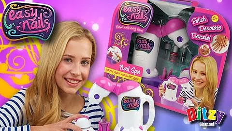 ROBOT PAINTS MY NAILS!! NEW Easy Nails Nail Spa | Unboxing & Play! | Nail Art: Polish & Glitter