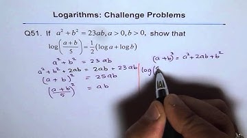 Challenge Logarithms Sum of Squares to Product Identity Q51