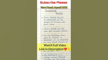 Short Essay On Guru Nanak Jayanti 2022// #viral #shorts #youtubeshorts #gurunanakdevji