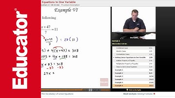 "Solving Linear Equations in One Variable" | Algebra 1 with Educator.com